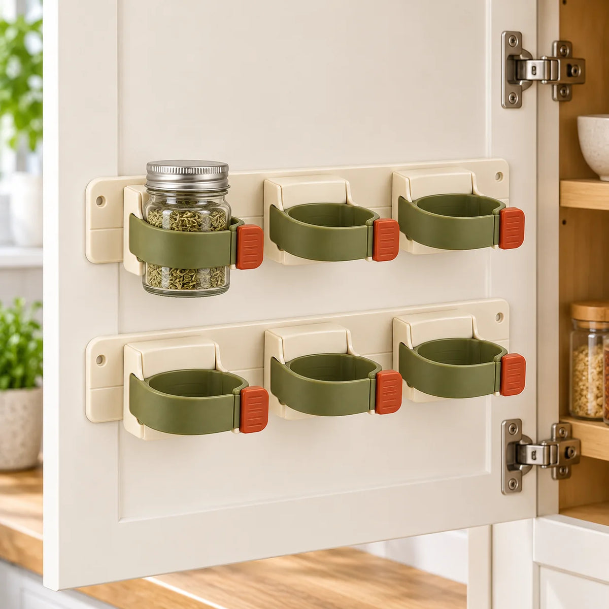 Cabinet-Door Spice Clip Set — function