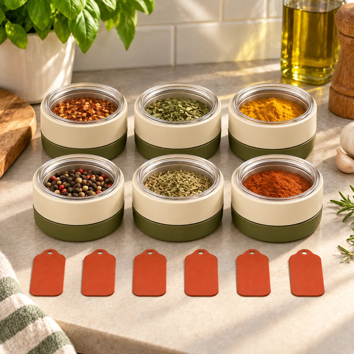 Magnetic Spice Tin Set — in use