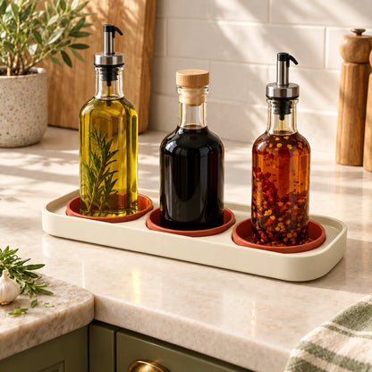 Oil and Vinegar Drip Tray — in use