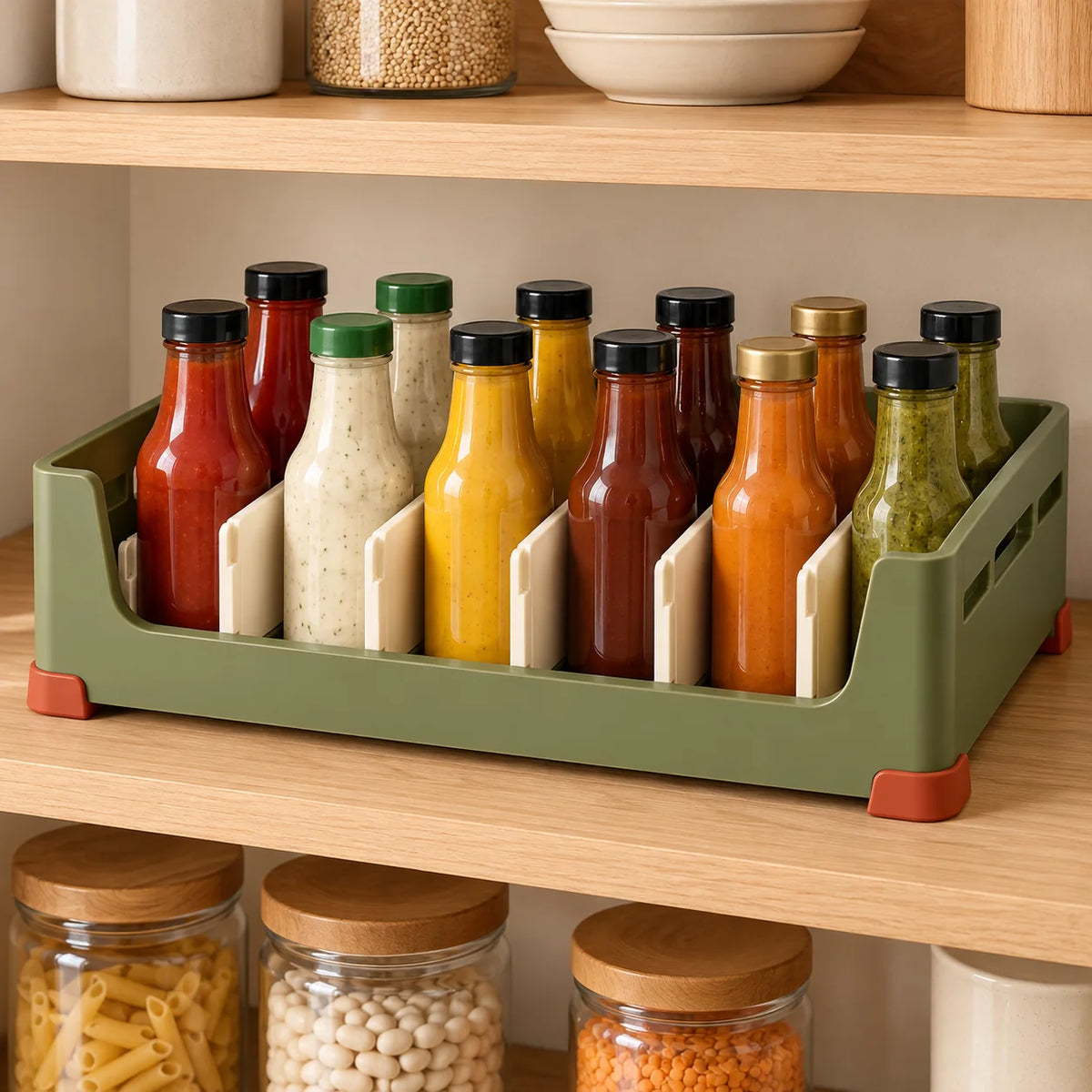 Sauce Bottle Divider Crate — function