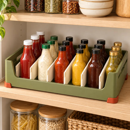 Sauce Bottle Divider Crate — in use